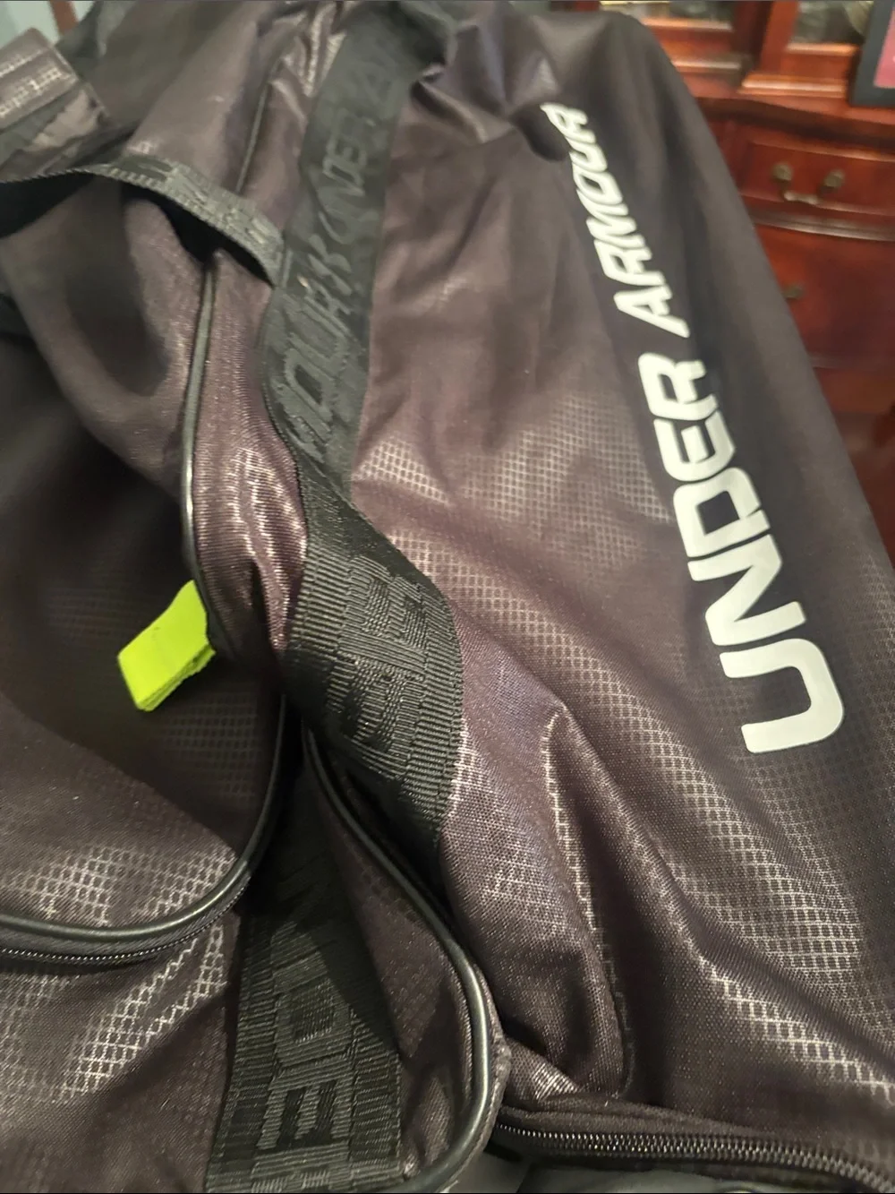 Under Armour Black Sports Bag with Lime Accent